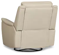 Aiden Light Gray Leather Swivel Glider Recliner