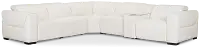 Ellis Light Beige Fabric Medium Dual Power 2-arm Reclining Sectional