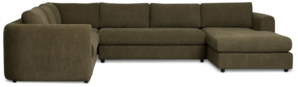 Alma Light Beige Fabric Medium Right Chaise Sectional