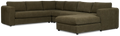 Alma Light Beige Fabric Medium Right Chaise Sectional