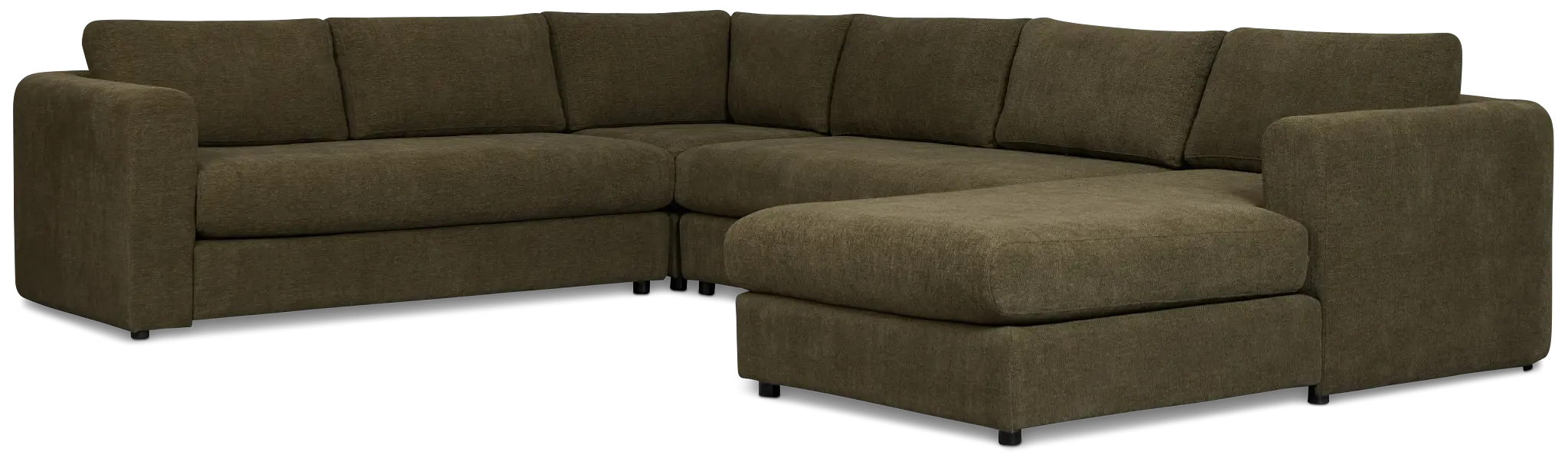 Alma Light Beige Fabric Medium Right Chaise Sectional
