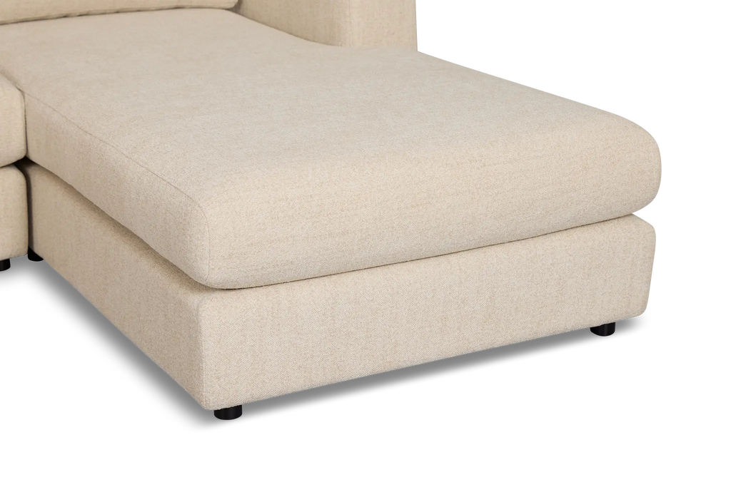 Alma Light Beige Fabric Medium Right Chaise Sectional