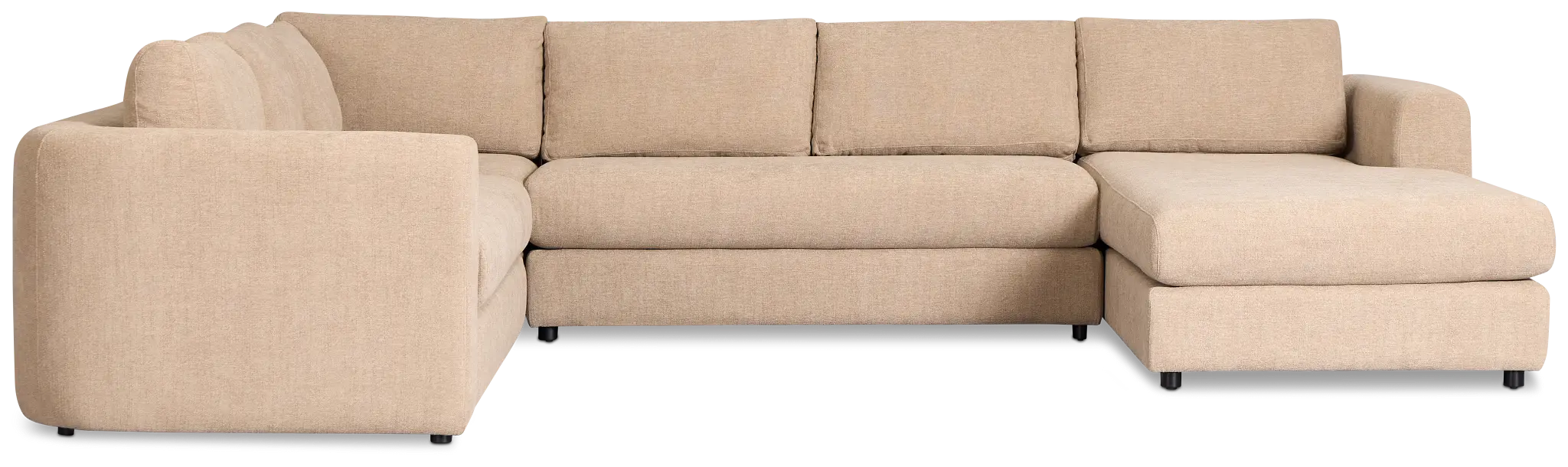 Alma Light Beige Fabric Medium Right Chaise Sectional
