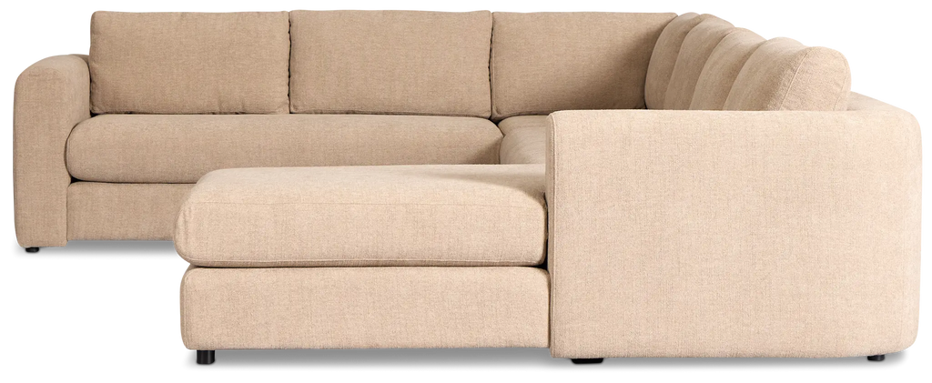 Alma Light Beige Fabric Medium Right Chaise Sectional