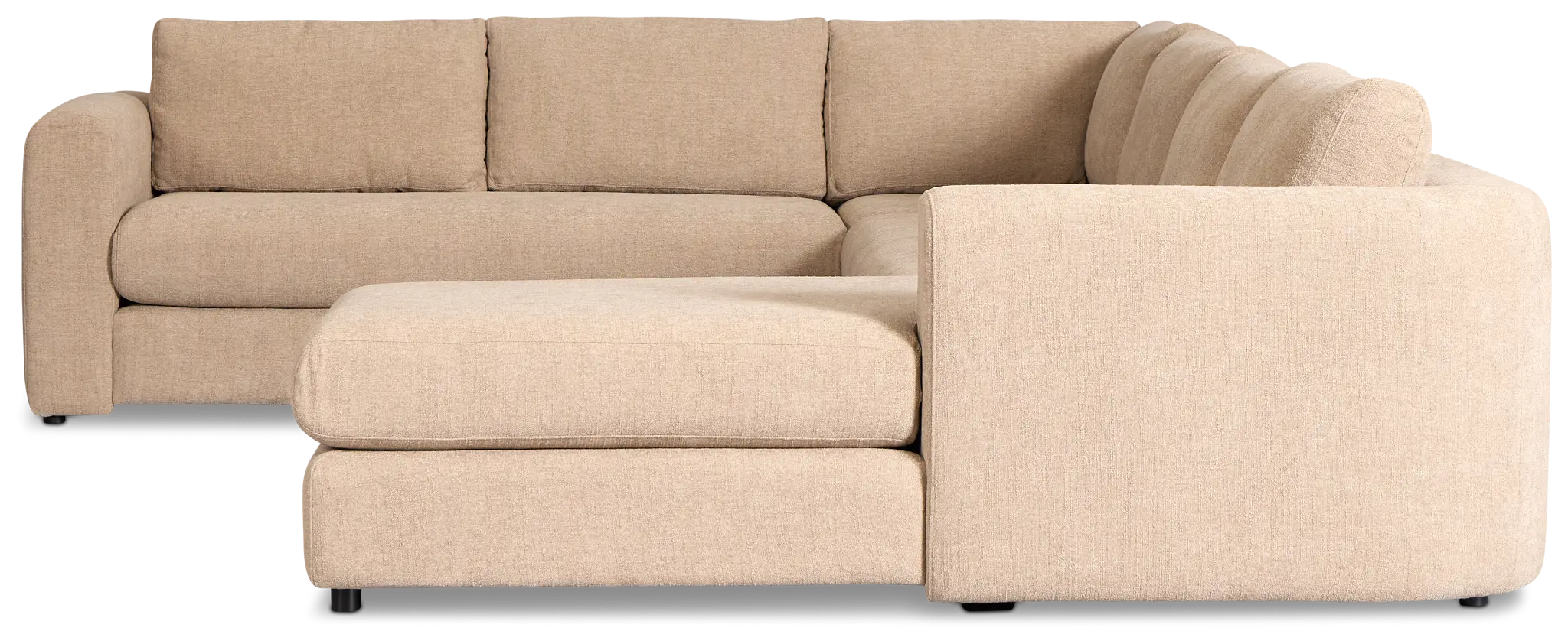 Alma Light Beige Fabric Medium Right Chaise Sectional